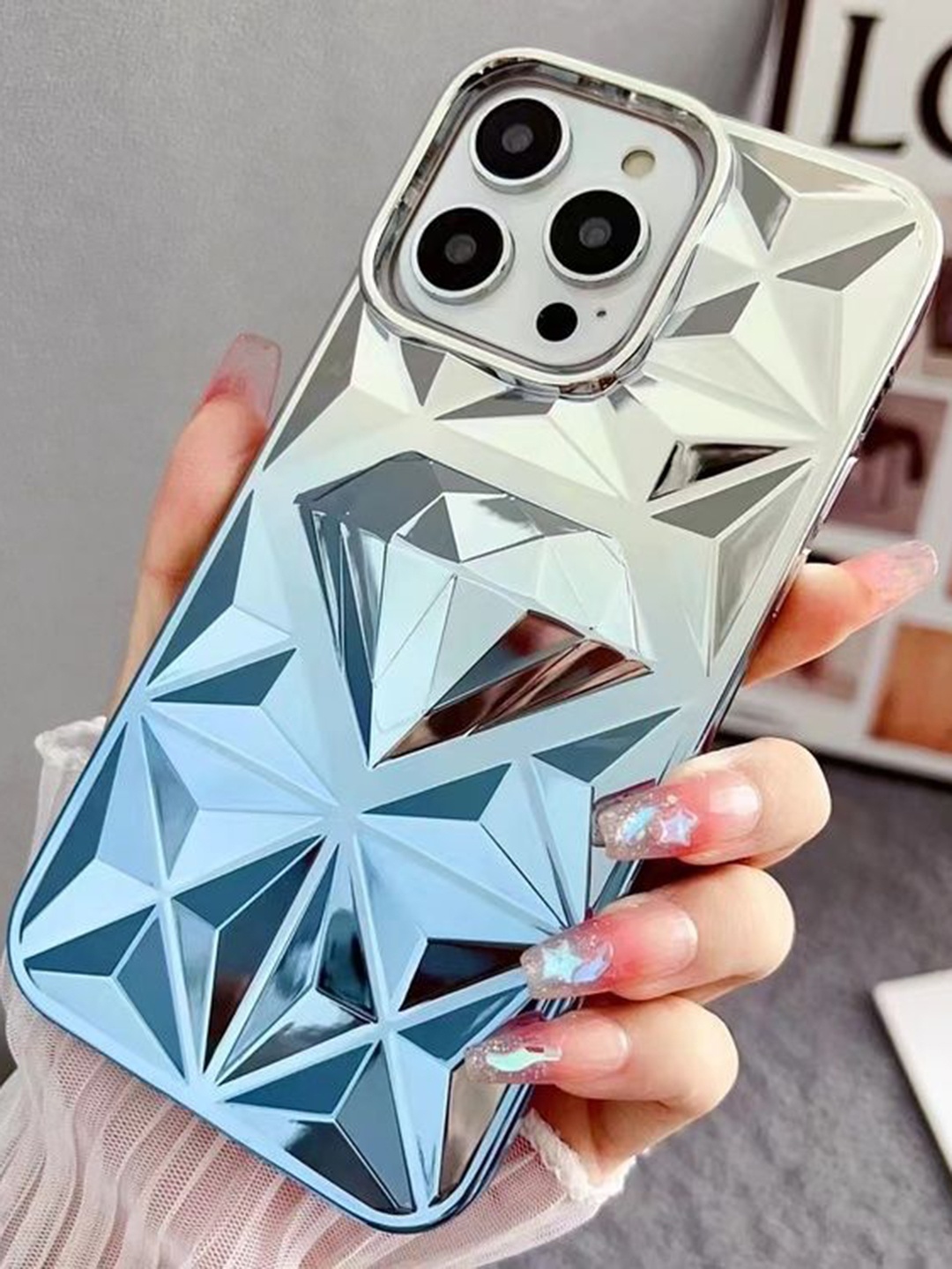 

Luxury Kase Conversational Printed iPhone 15 Pro Back Case Mobile Accessories, Blue