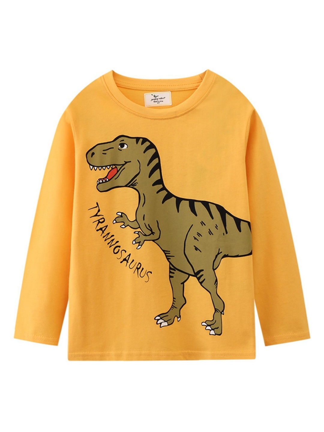 

LULU & SKY Boys Printed Raw Edge T-shirt, Yellow
