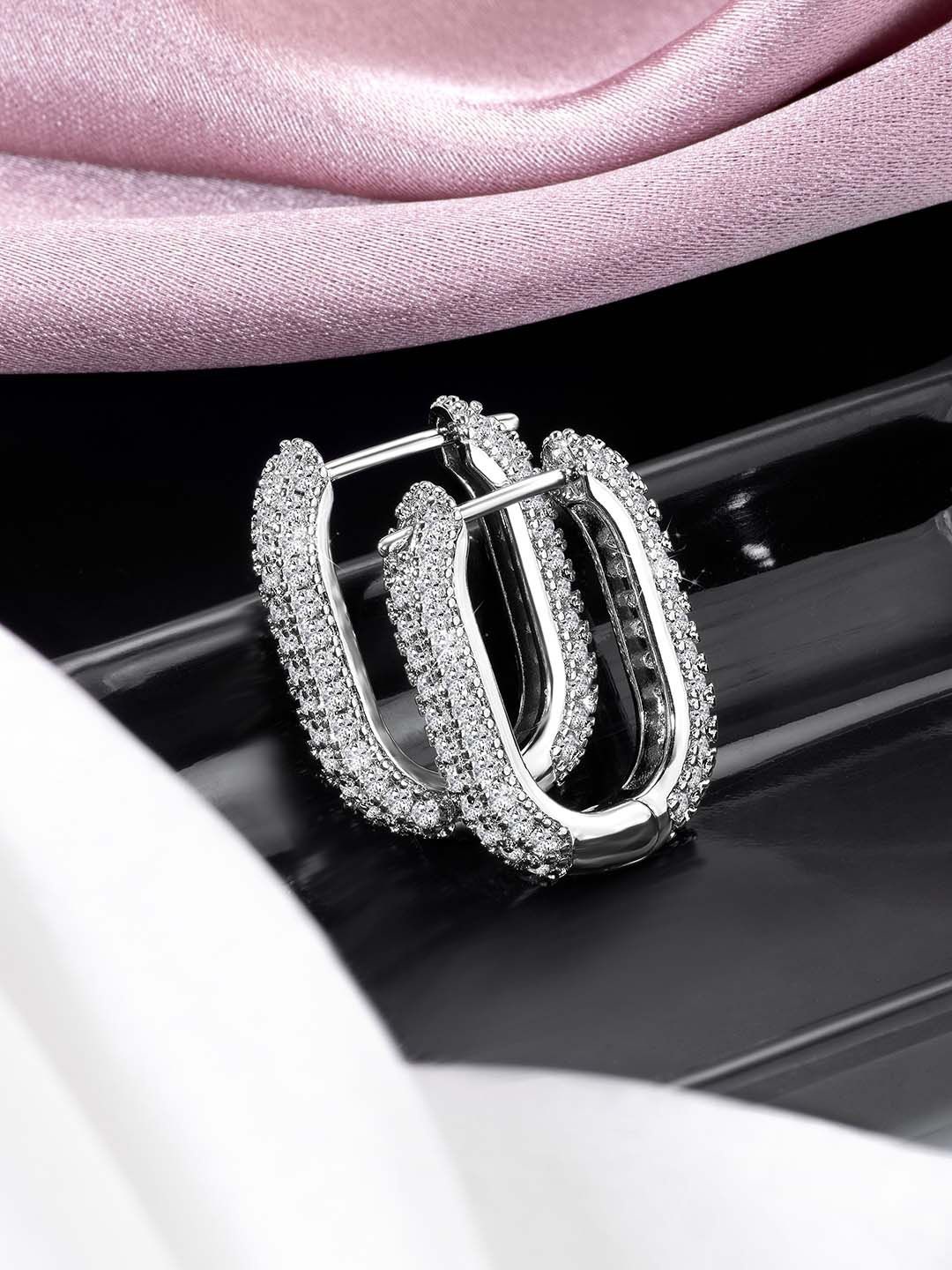

Peora Contemporary Hoop Earrings, Silver