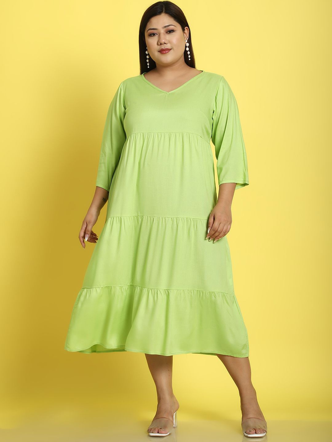 

theRebelinme A-Line Midi Dress, Green