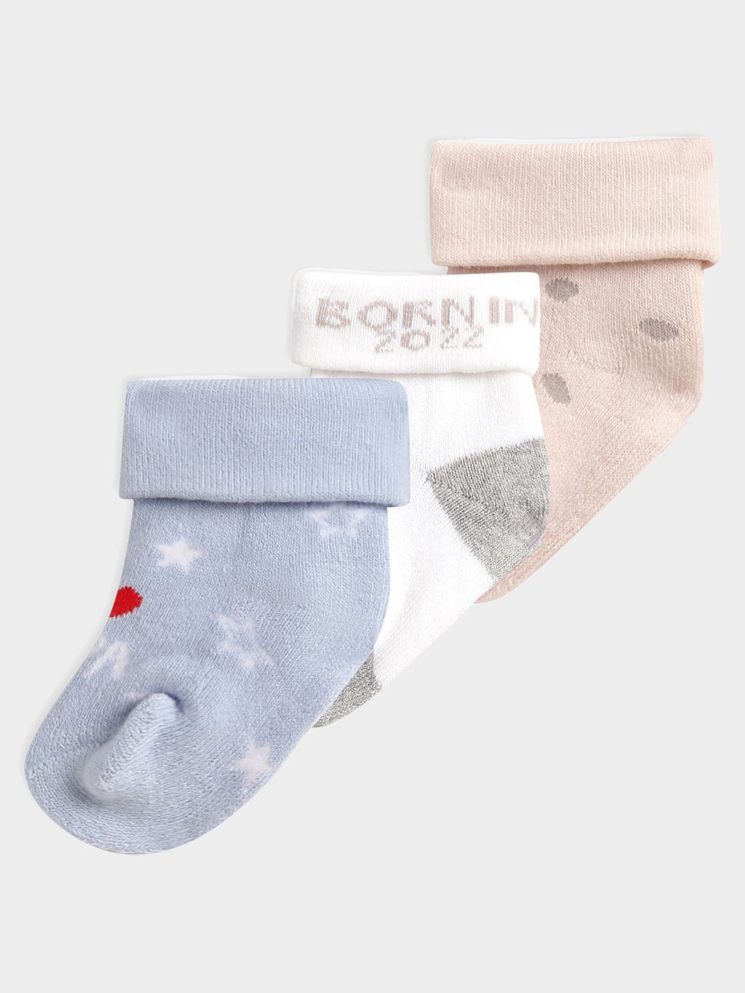 

MiArcus Infants Pack Of 3 Patterned Ankle-Length Socks, Blue