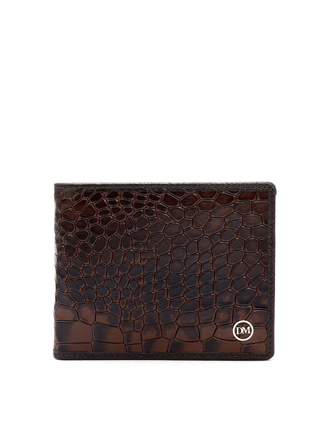 

Da Milano Men Textured Leather Two Fold Wallet, Brown