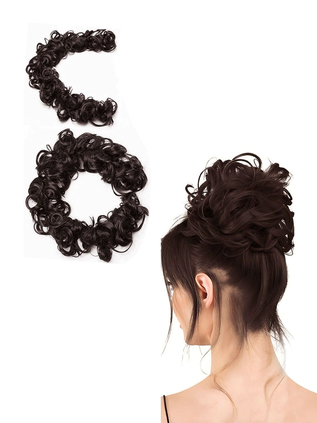 

D-Divine Long Frill Messy Hair Bun Extension - Brown