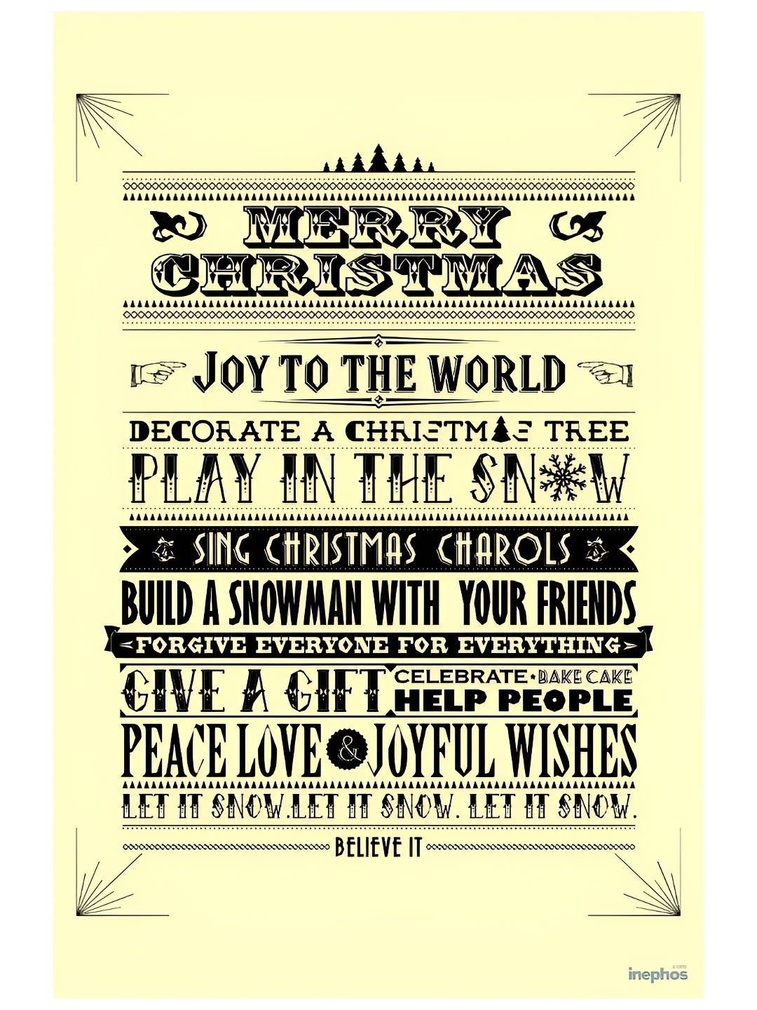 

Inephos Black & Yellow Typography Printed Wall Poster