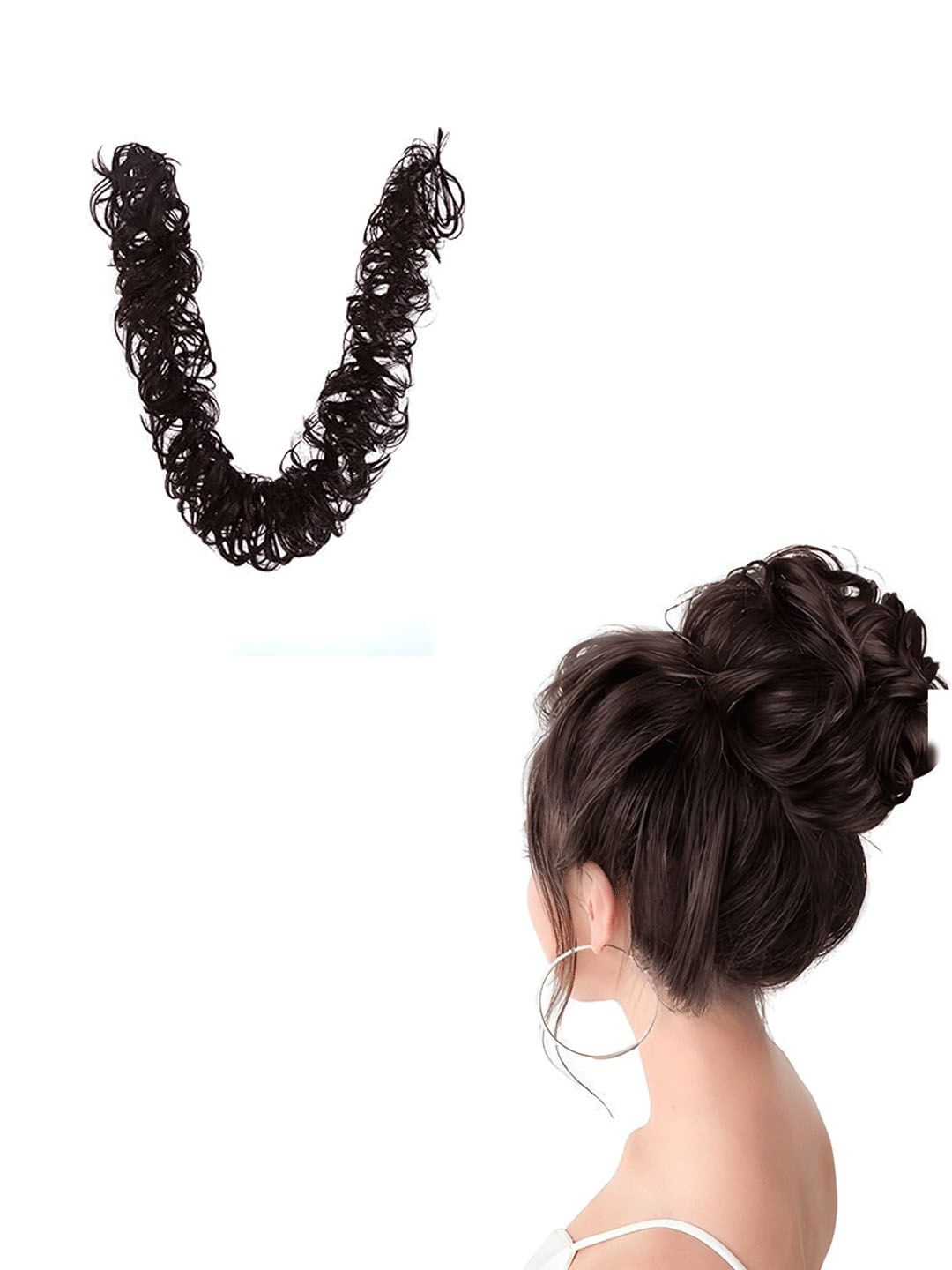 

D-Divine Long Frill Messy Hair Bun Extension - 37 Inch - Brown