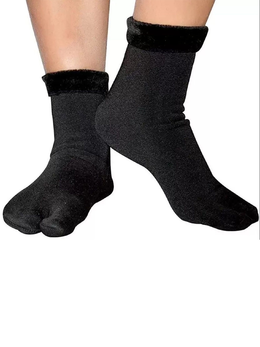 

BAESD Women 4-Pcs Ankle-Length Winter Thermal Thumb Socks, Black