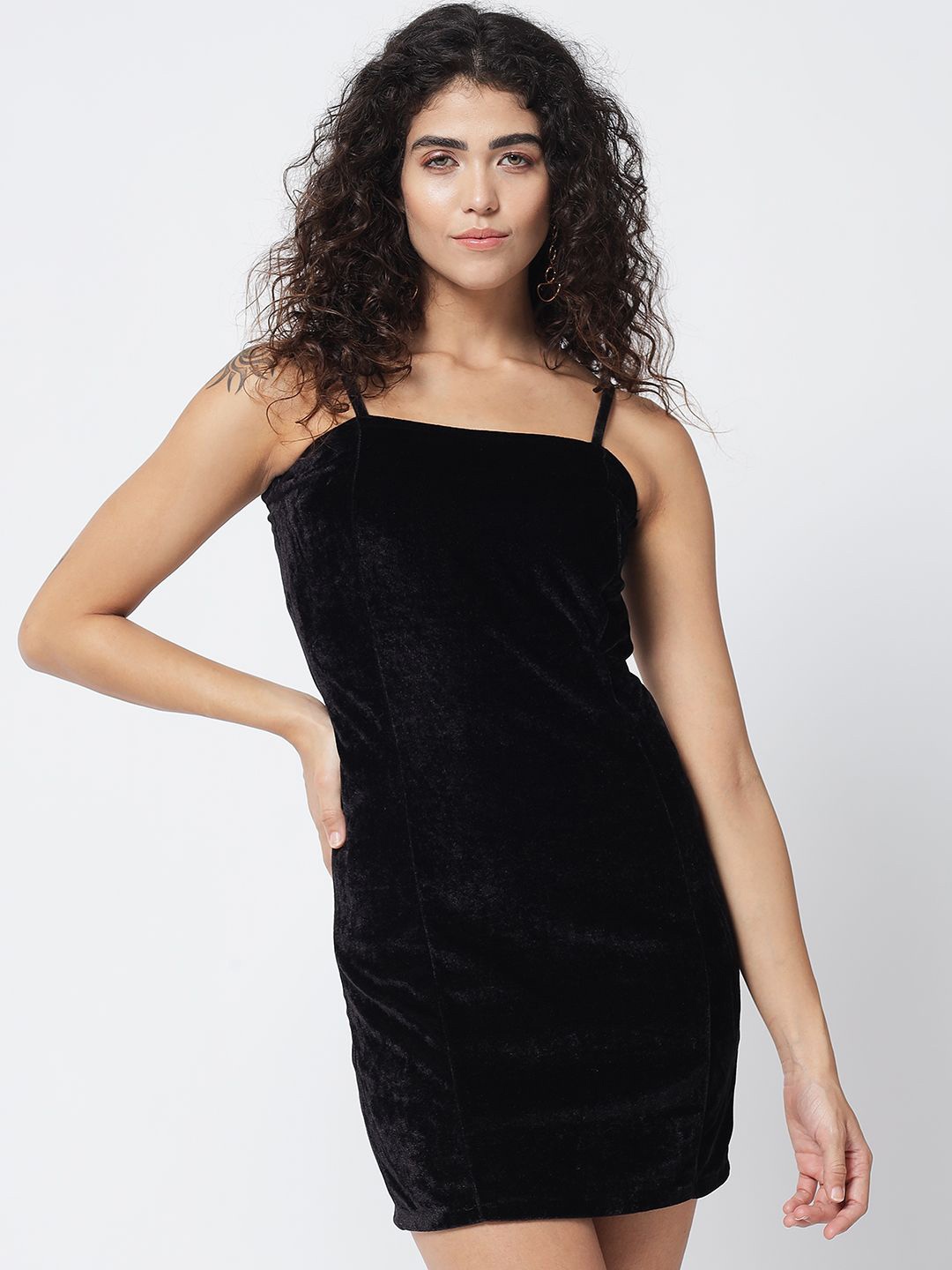 

BAESD Velvet Bodycon Mini Dress, Black