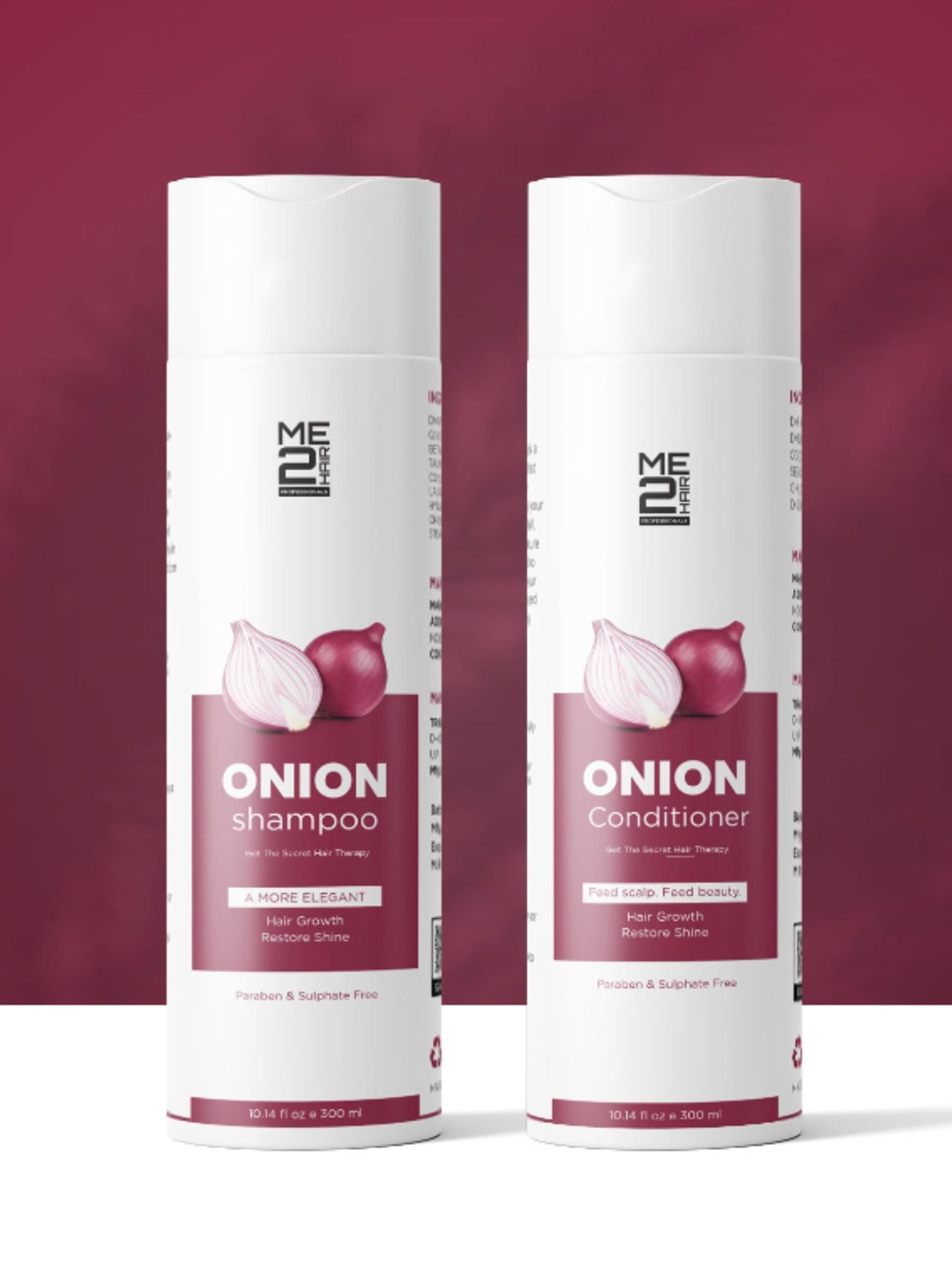 

ME 2 HAIR PROFESSIONALS Set Of 2 Onion Shampoo & Conditioner - 300 ml Each, White