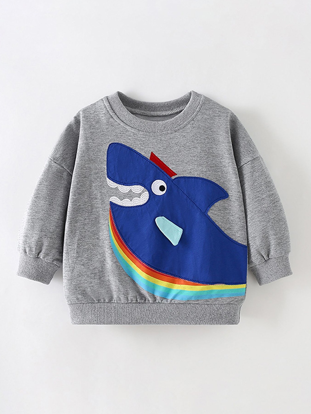 

LULU & SKY Boys Printed Sweatshirt, Grey