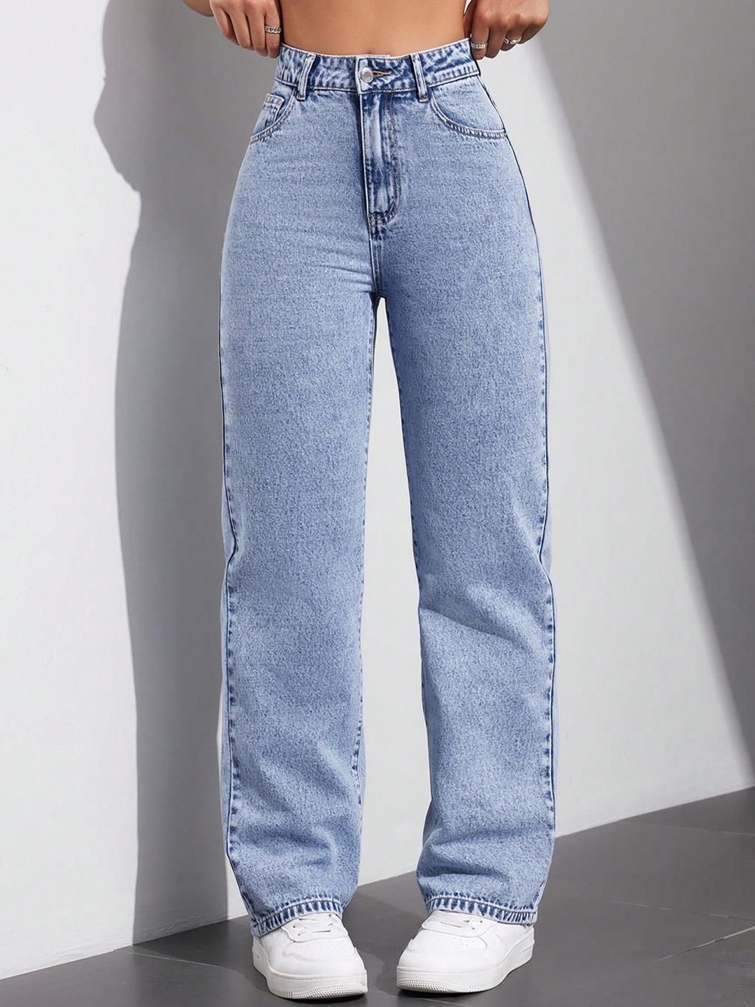 

Kotty Women Straight Fit High-Rise Stretchable Jeans, Blue