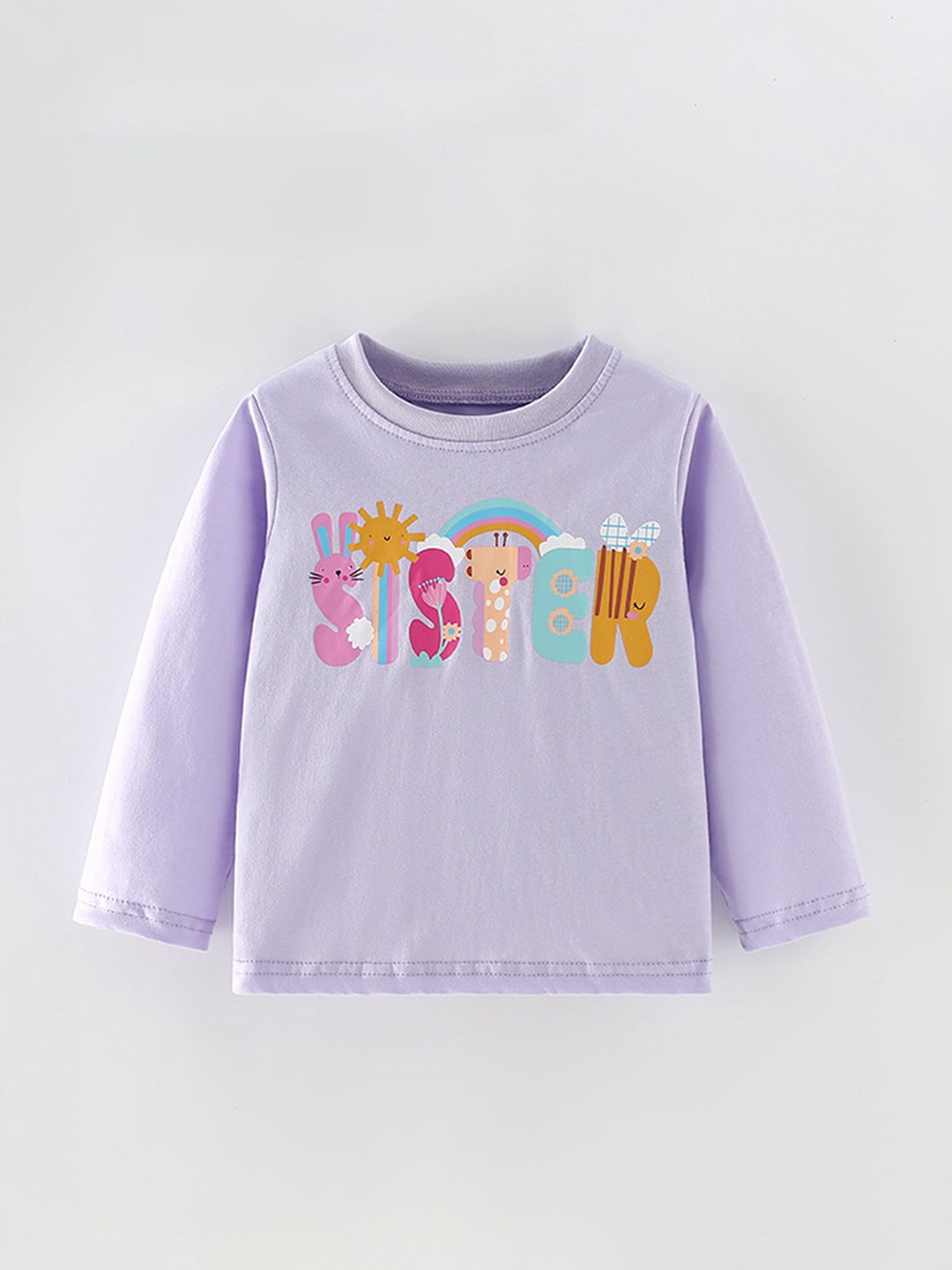 

LULU & SKY Print Cotton Top, Purple