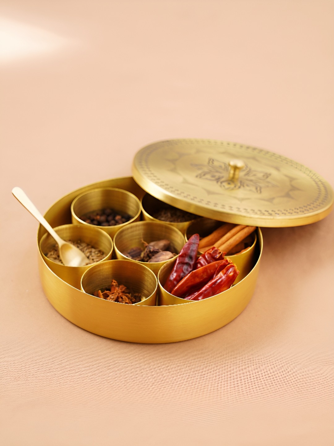 

JAYPORE Gold-Toned 2024 Brass Spice Box