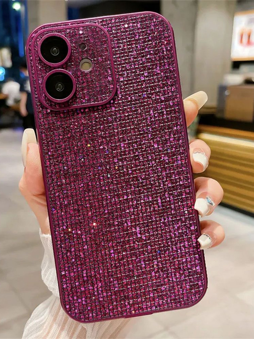 

Luxury Kase Glitter iPhone 12 Back Case Mobile Accessories, Purple