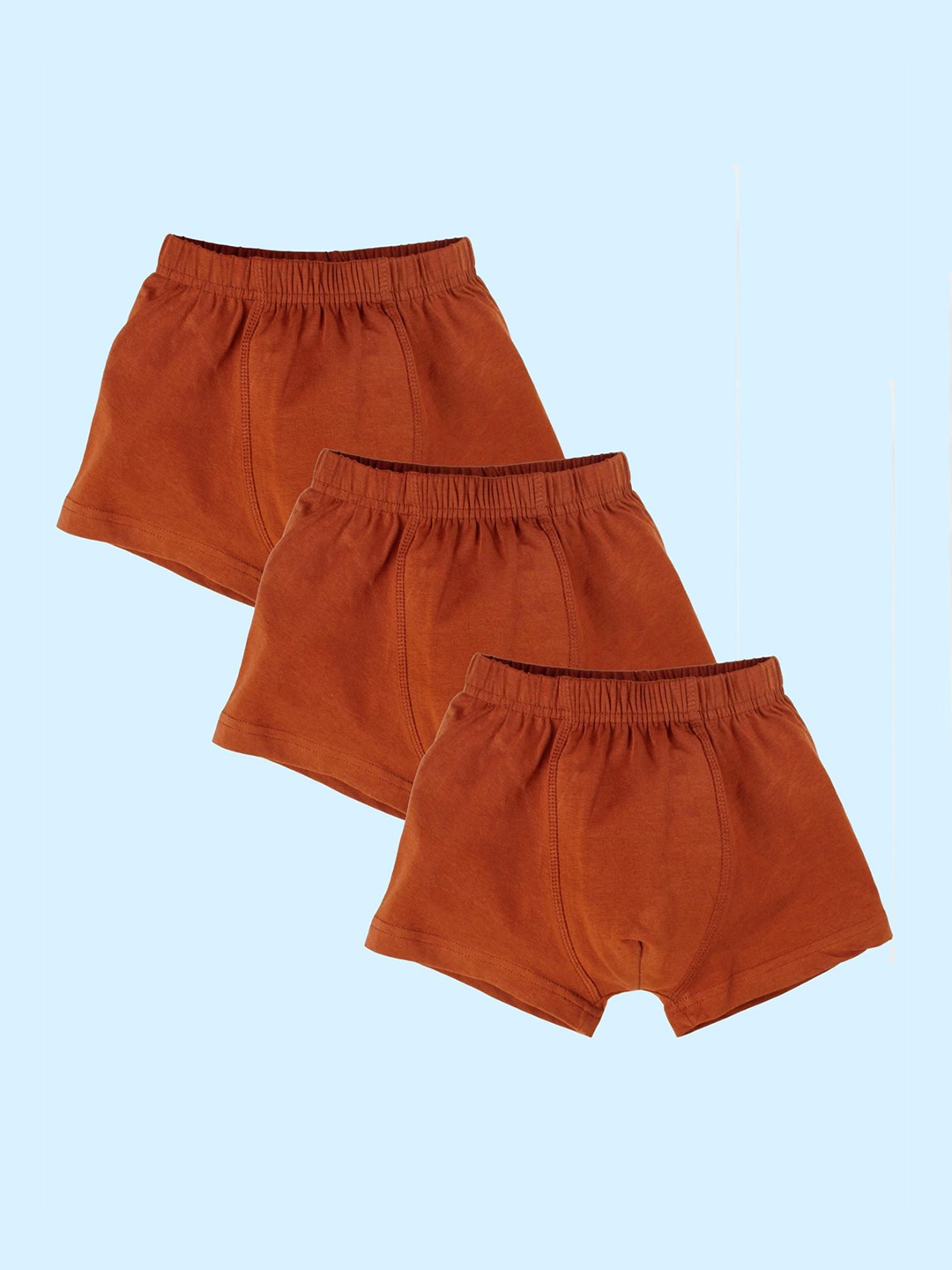 

KiddoPanti Boys Pack of 3 Cotton Lycra Trunks, Brown