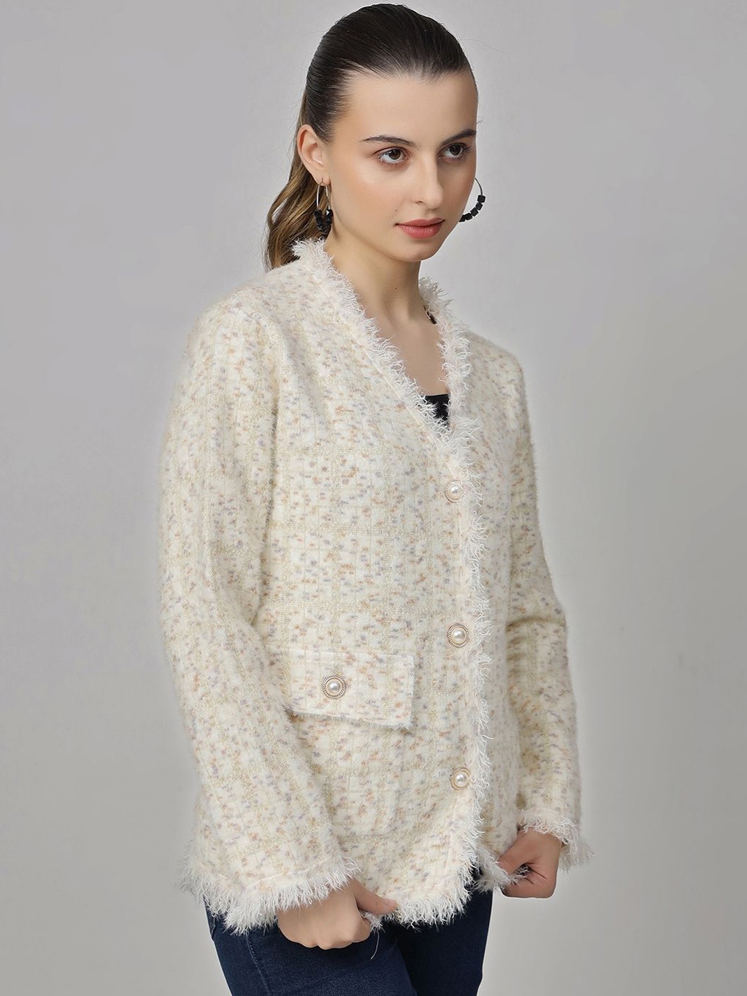 

Ziva Fashion Women Woolen Coat, Off white