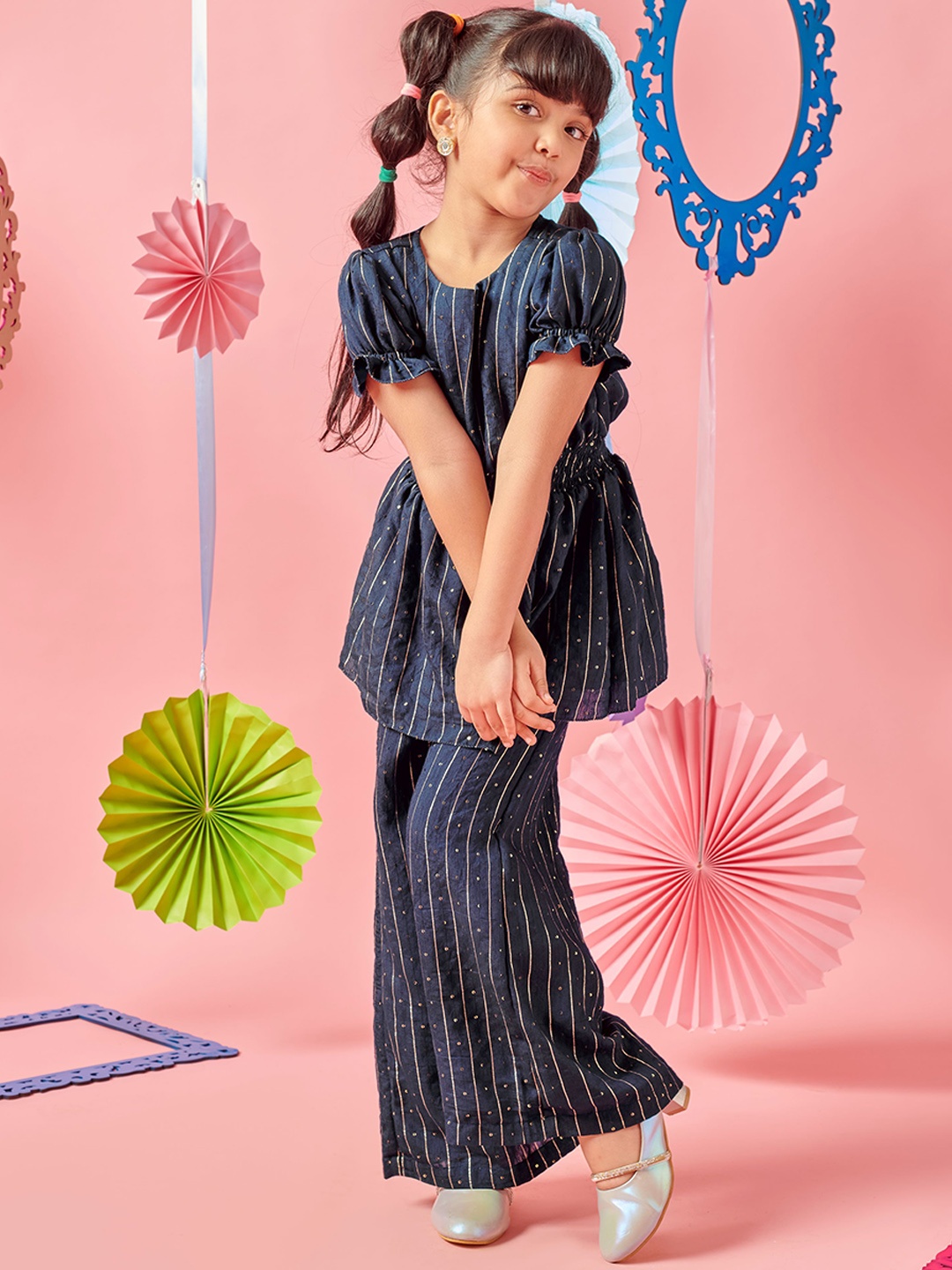

MASTARANG Girls Coord Set, Navy blue