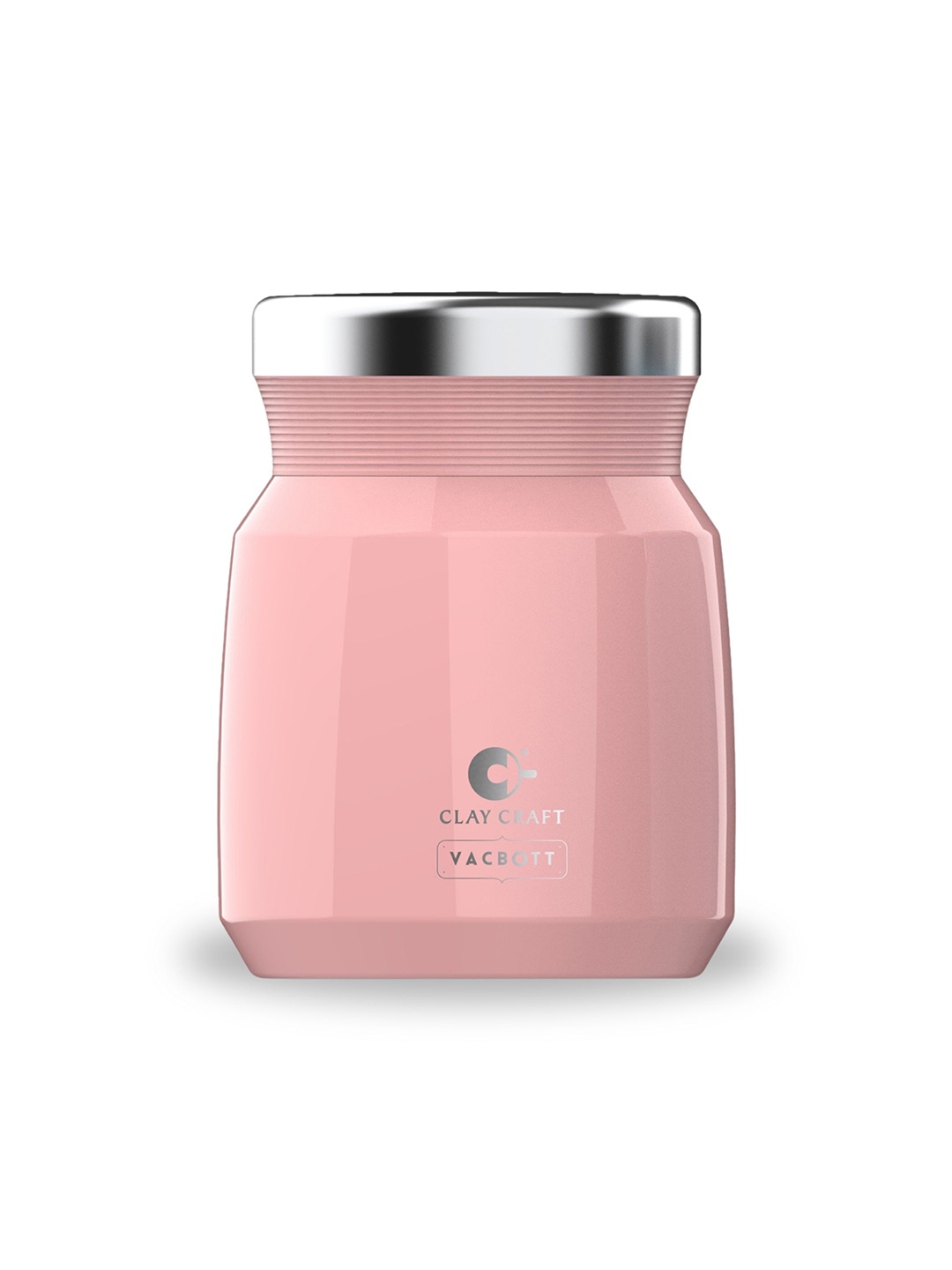 

Clay Craft Pink Aloha Thermo Steel 24 Hrs Hot/Cold Food Container 400 Ml