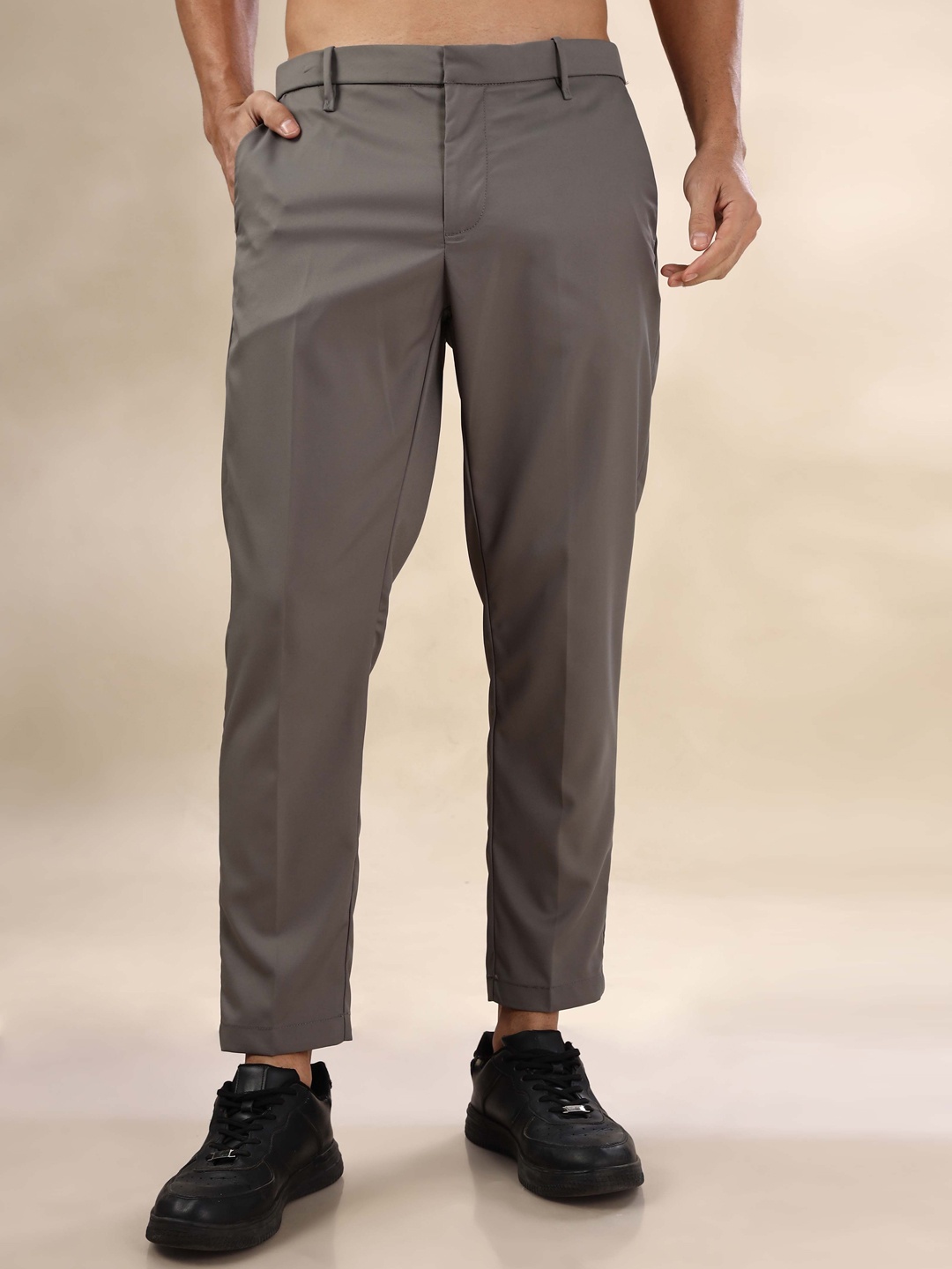 

HERE&NOW Men Slim Fit Trousers, Grey