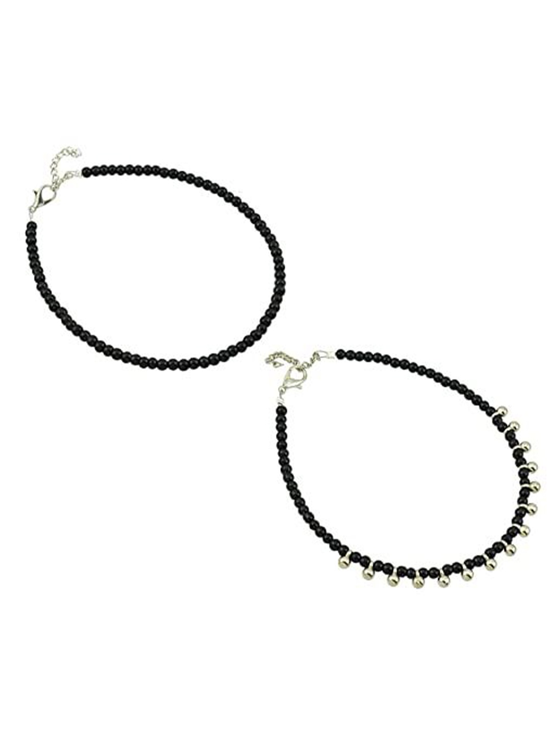 

HIGH TRENDZ 2Pc Oxidised Anklet, Black