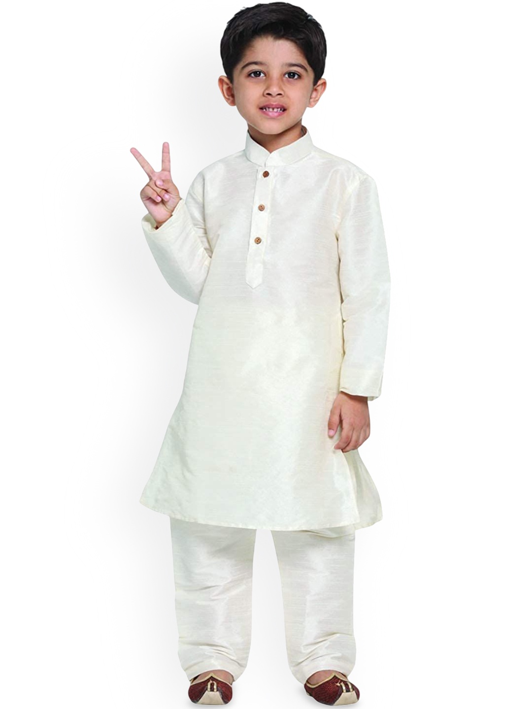 

BAESD Boys Regular Kurta with Pyjamas, Cream