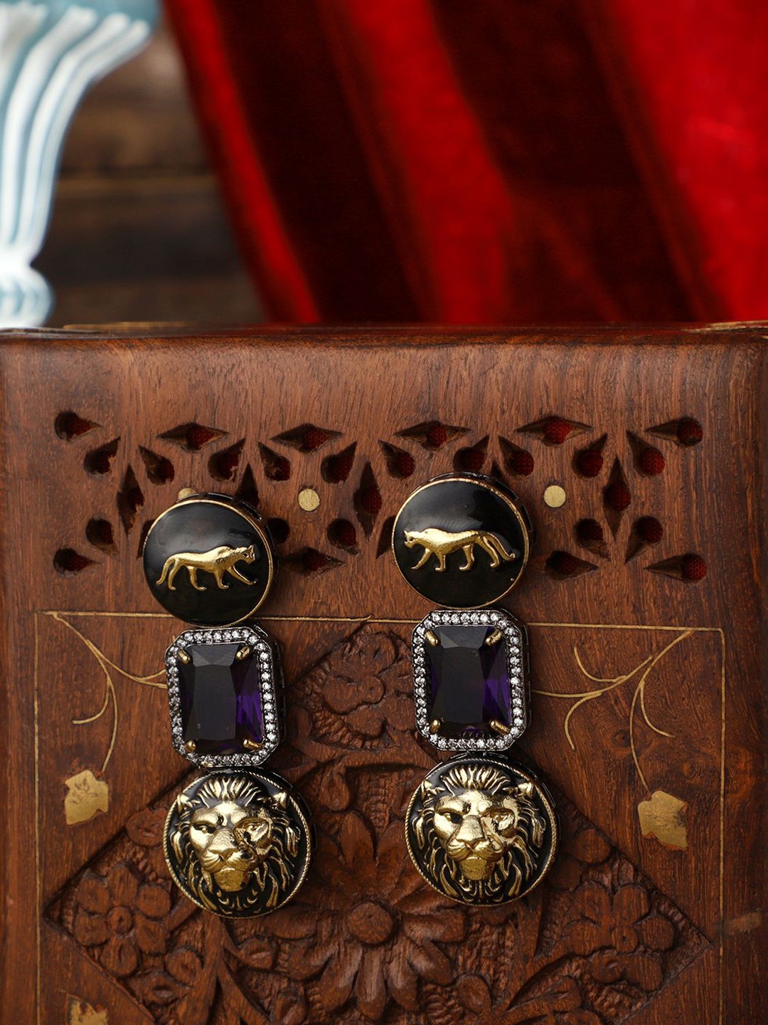 

VENI Contemporary Drop Earrings, Purple
