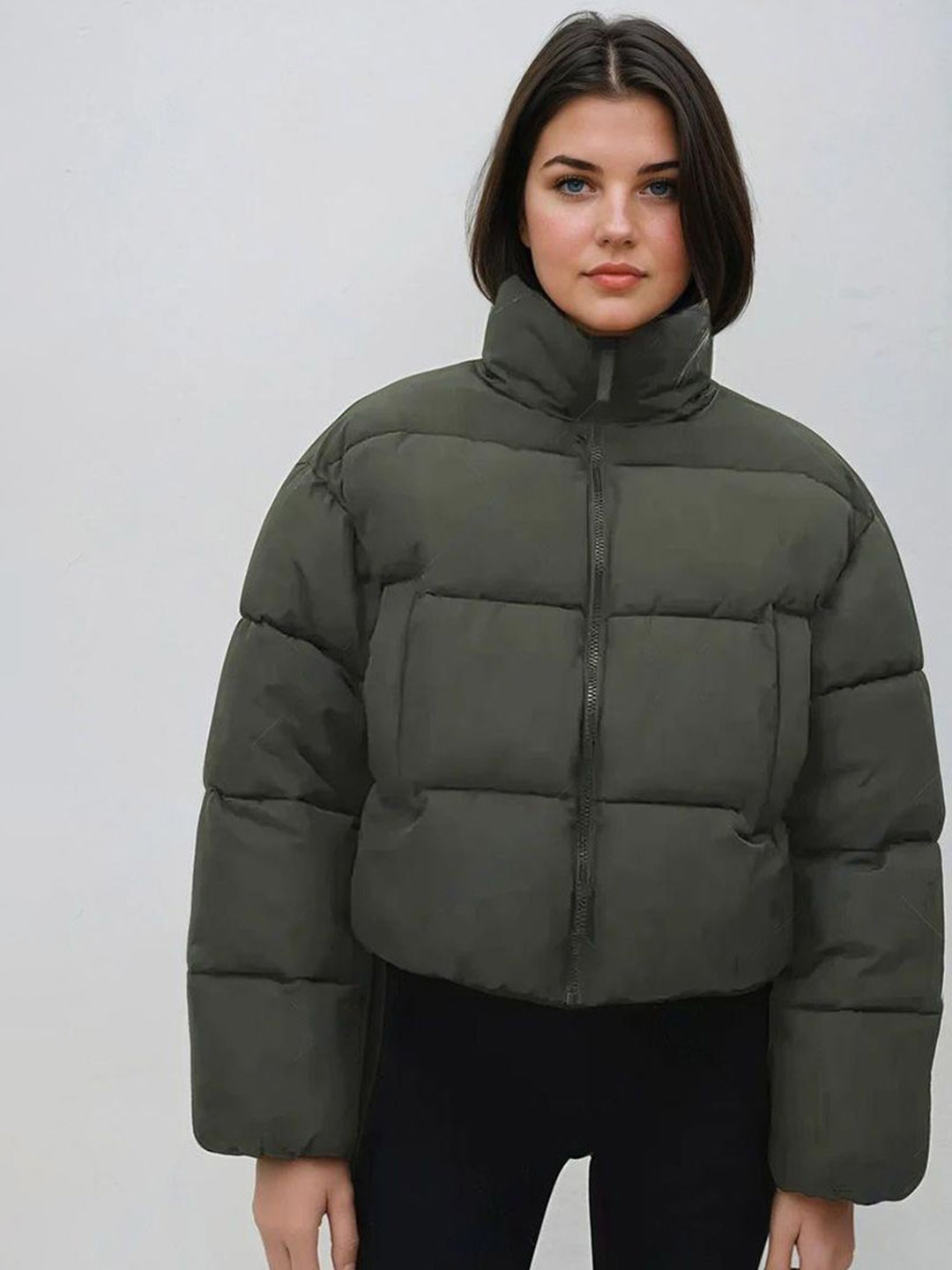 

Kotty Women Insulator Crop Puffer Jacket, Green