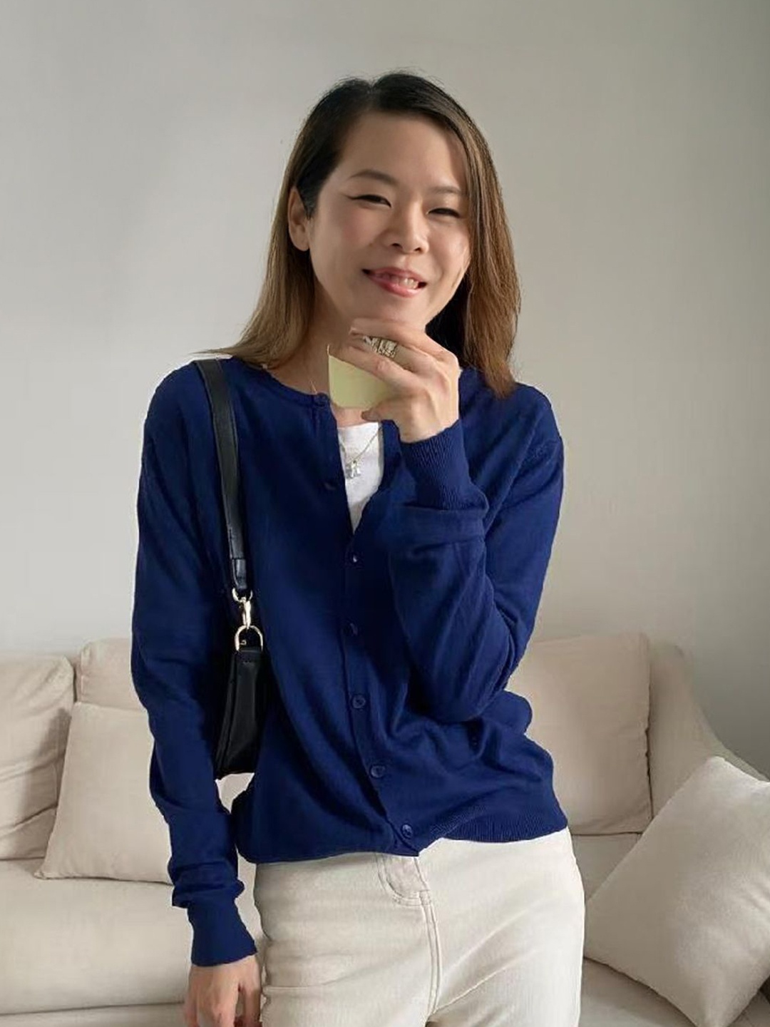 

StyleCast Women Woollen Long Sleeves Cardigan Sweater, Blue