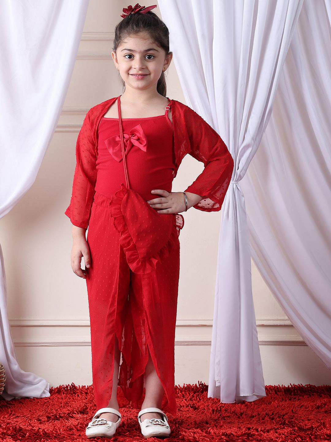 

NEUDIS Girls Clothing Set, Red