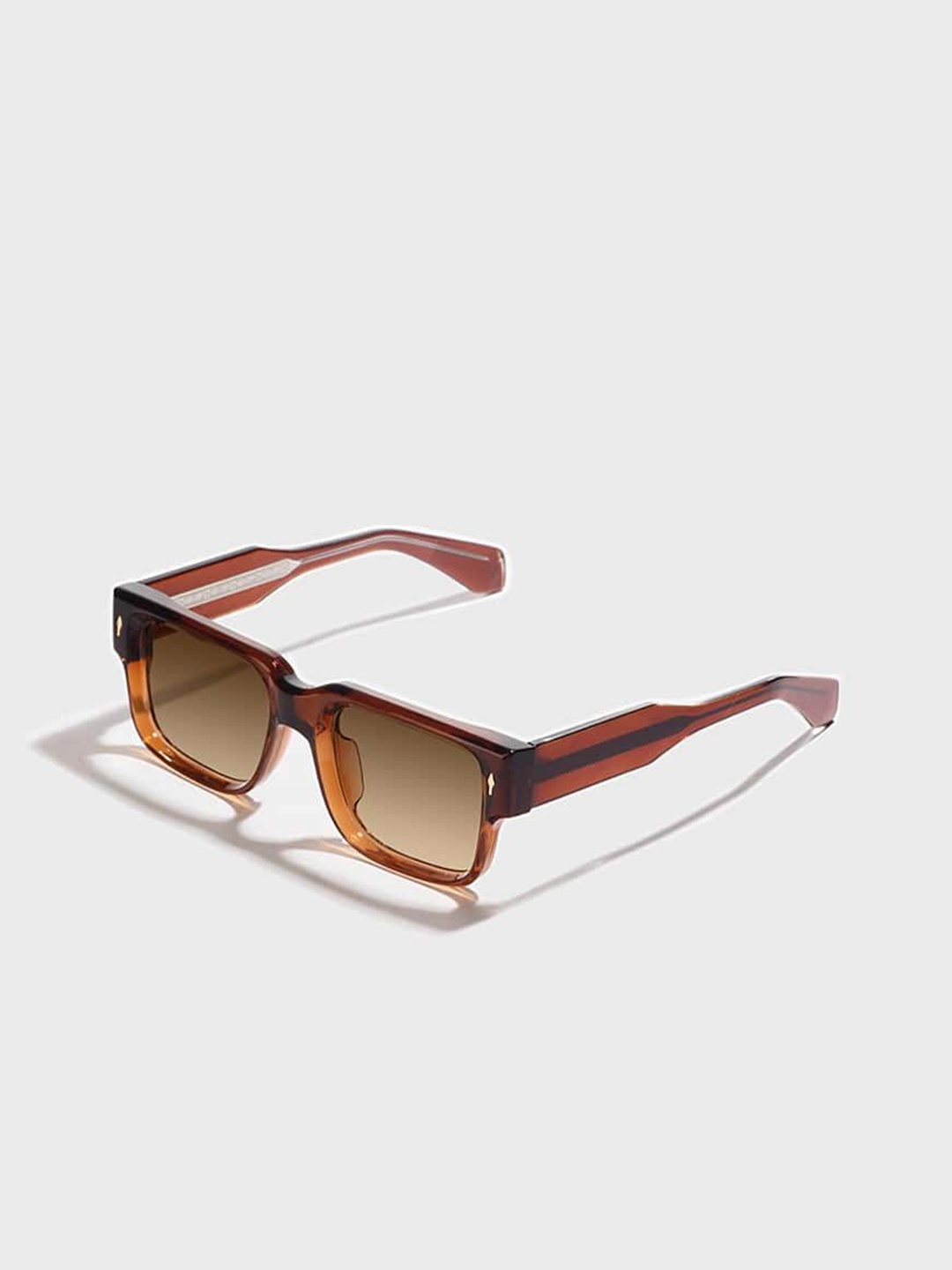 

SAM & MARSHALL Unisex Square Sunglasses with Polarised and UV Protected Lens, Brown