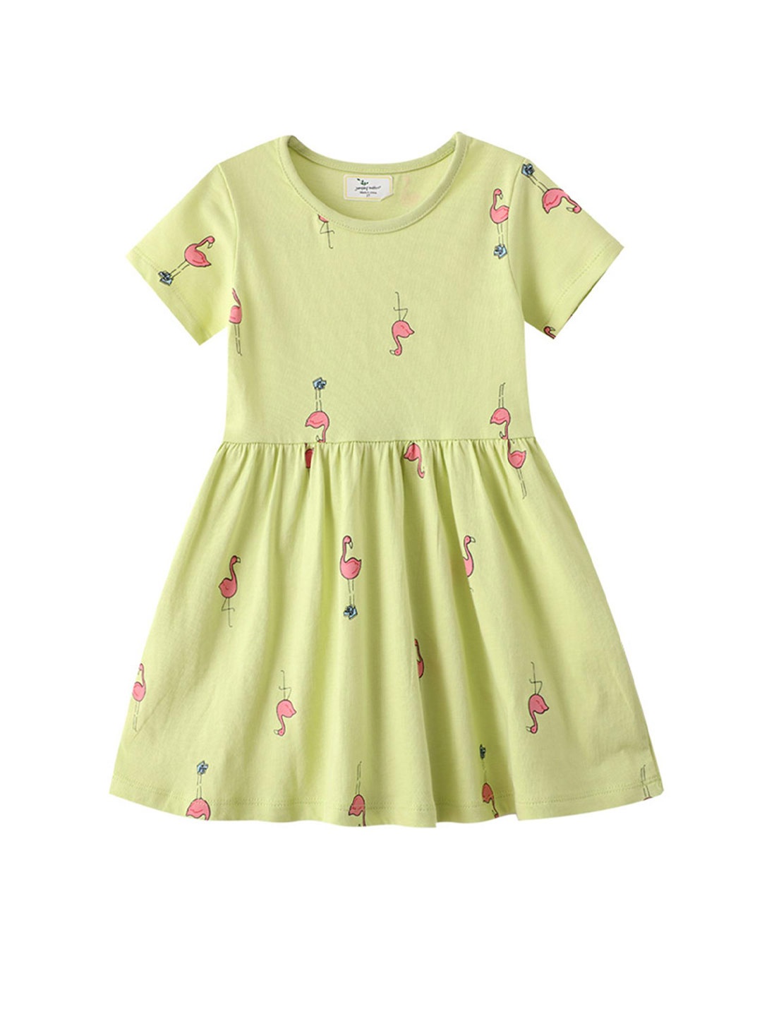 

LULU & SKY Girls Conversational Printed Fit & Flare Dress, Green