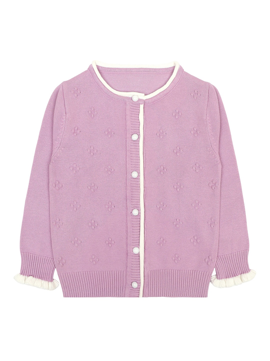 

KNITCO Girls Cable Knit Cardigan, Lavender