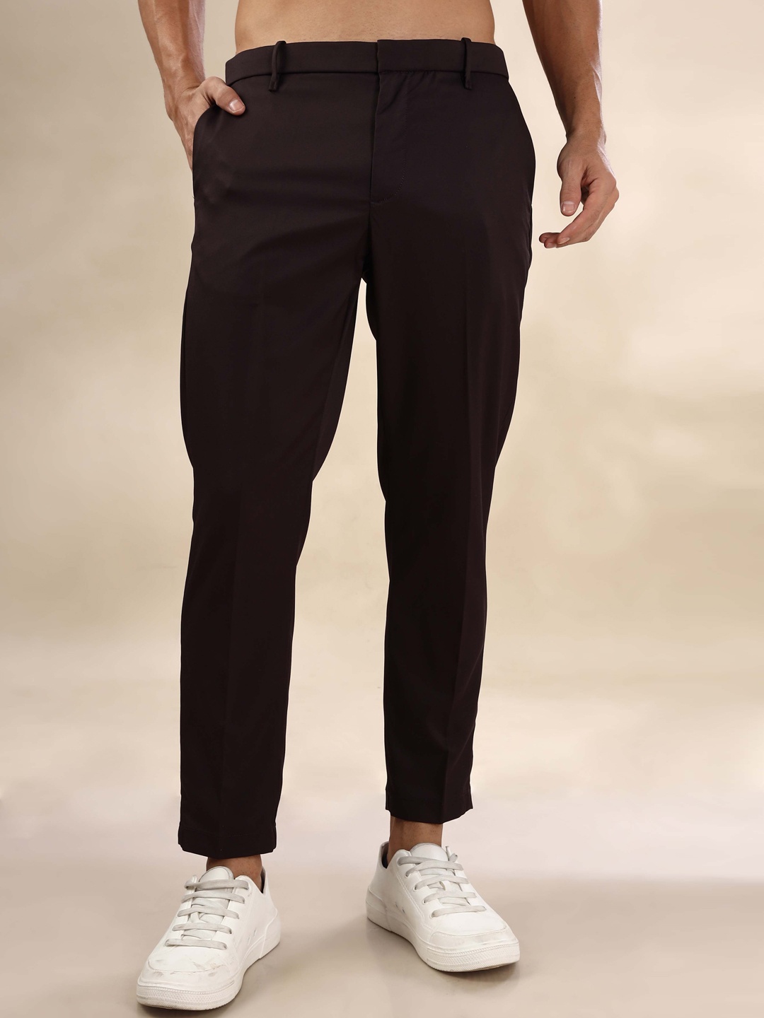 

HERE&NOW Men Slim Fit Trousers, Black