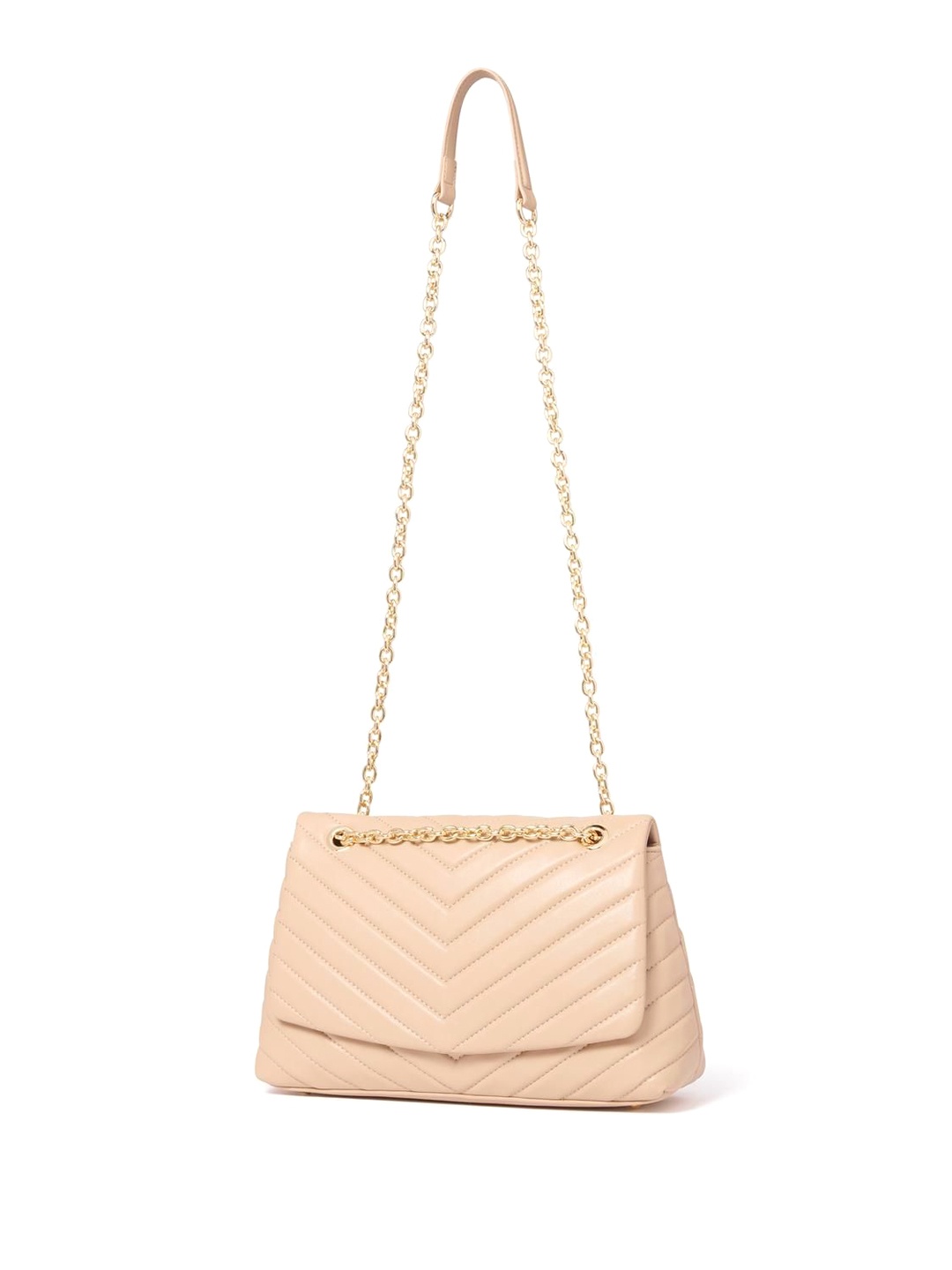

Forever New Printed PU Structured Sling Bag with Quilted, Beige