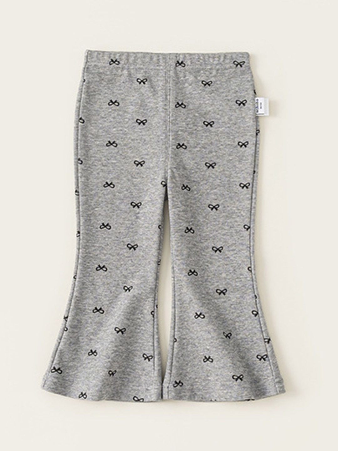 

LULU & SKY Girls Printed Flared High-Rise Trousers, Grey