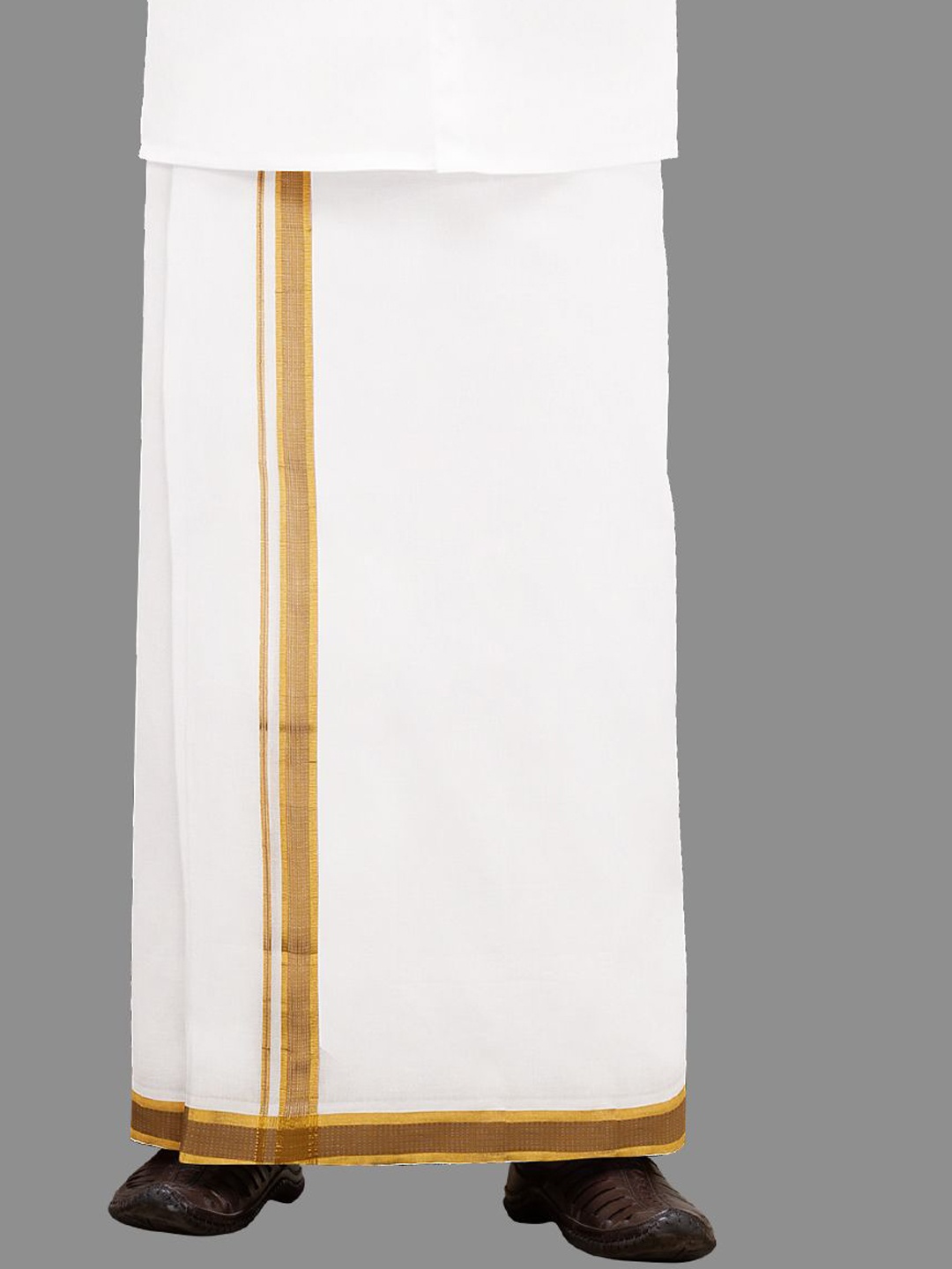 

Ramraj Men Jari Border Double Dhoti, White