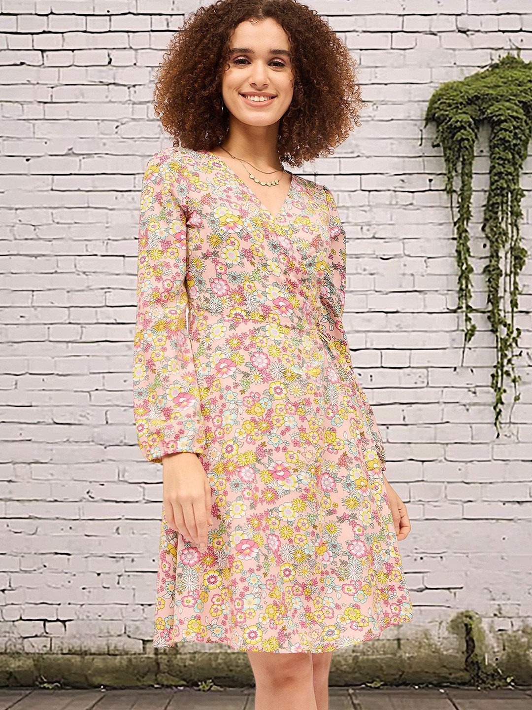 

DressBerry Women Floral Printed Cotton Fit & Flare Dress, Pink
