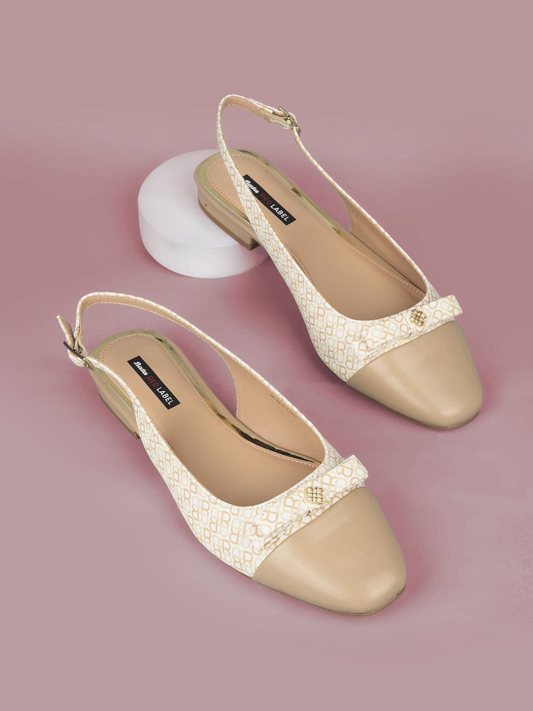 

Bata Women Printed Mules Flats, Beige