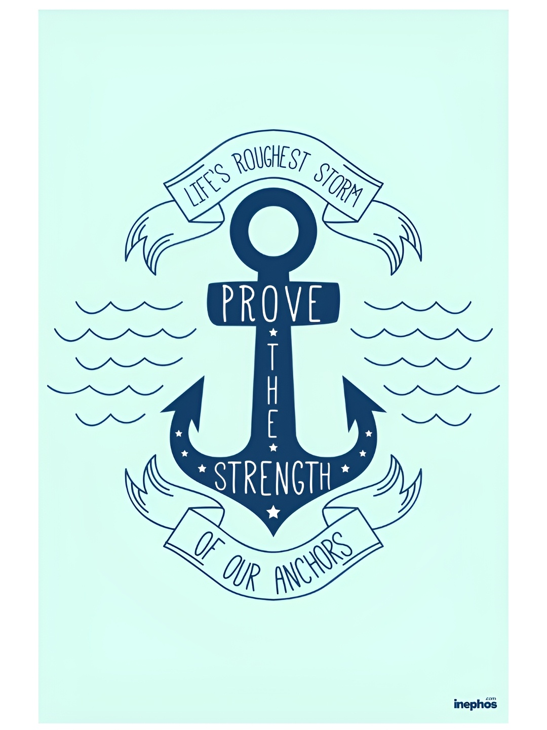 

Inephos Blue & Navy Blue Anchor Printed Wall Poster