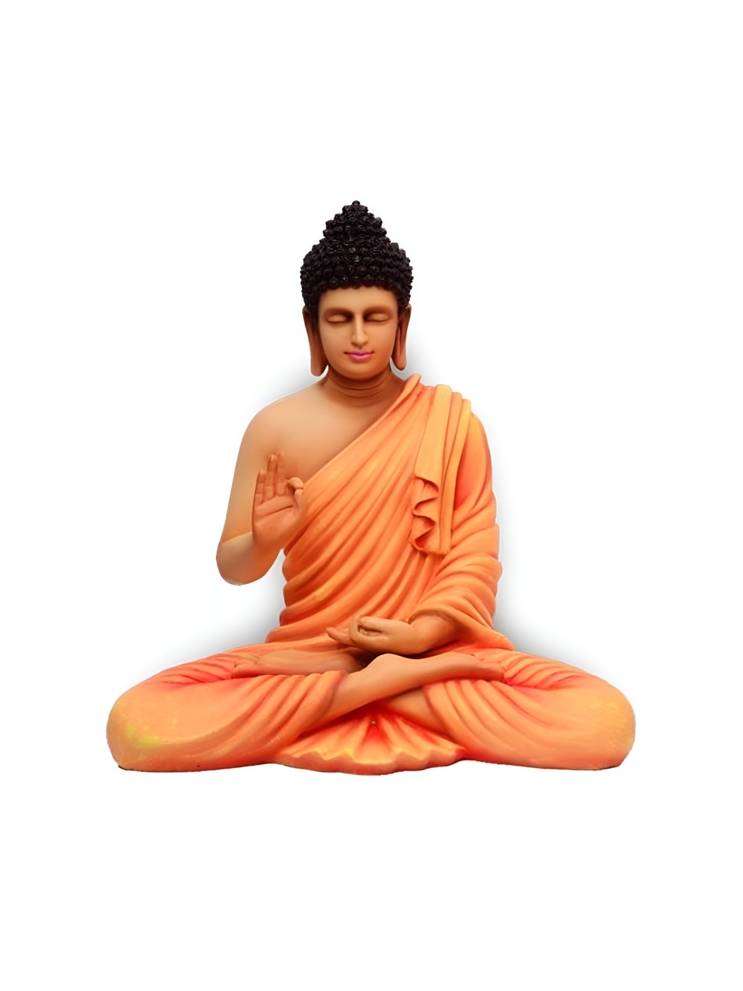 

Vrinban International Orange Buddha Idol Showpiece