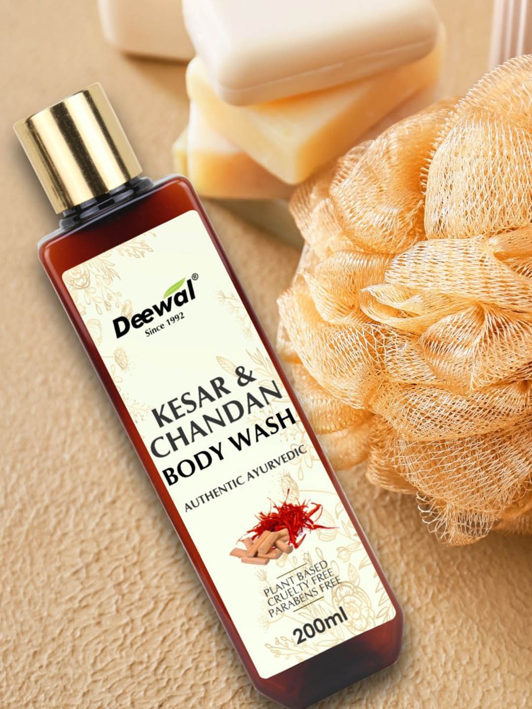 

DEEWAL Kesar & Chandan Body Wash For Glowing Skin - 200 ml, White