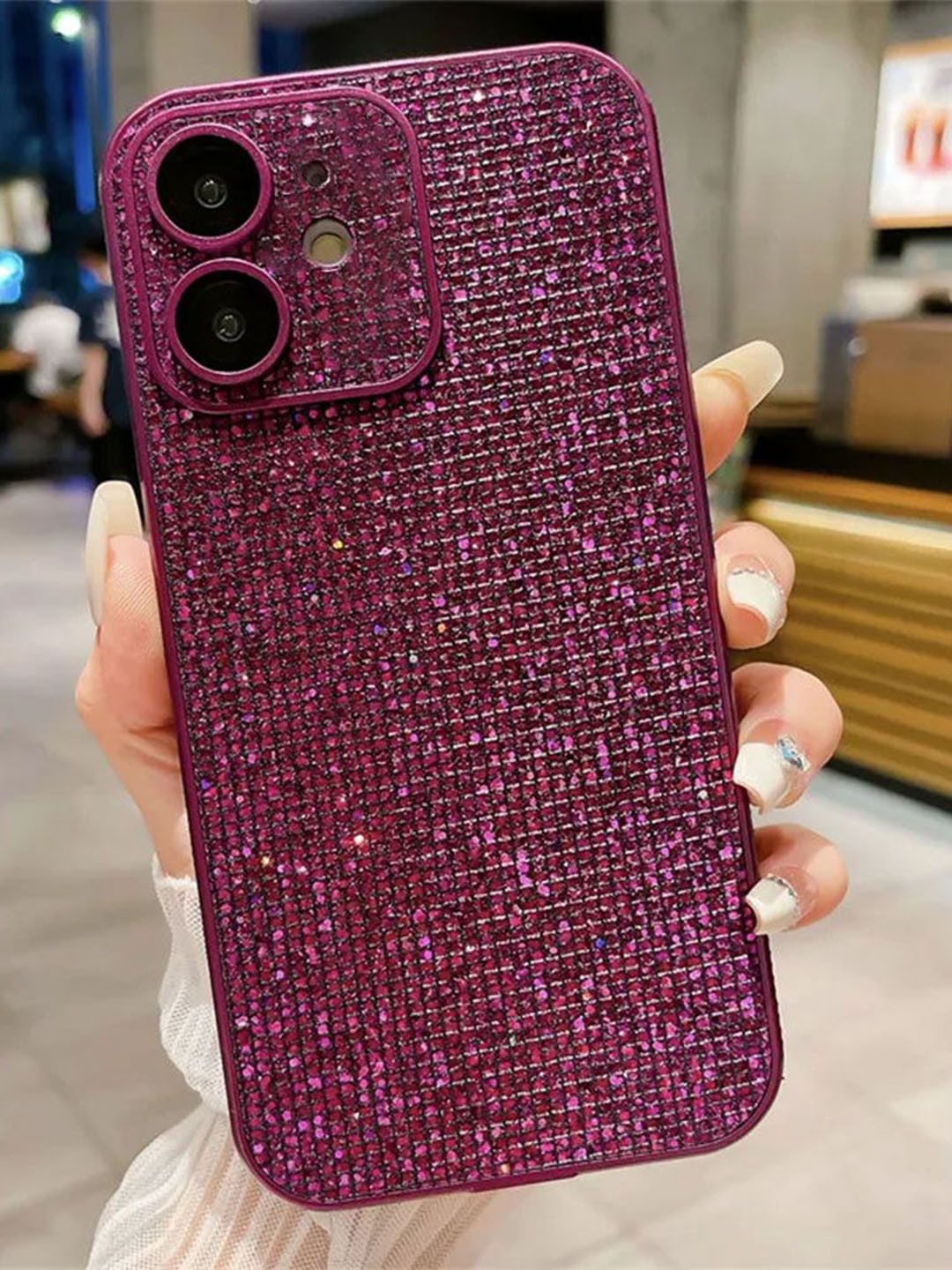 

Luxury Kase Glitter Full Lens Protection iPhone 11 Back Case Mobile Accessories, Purple