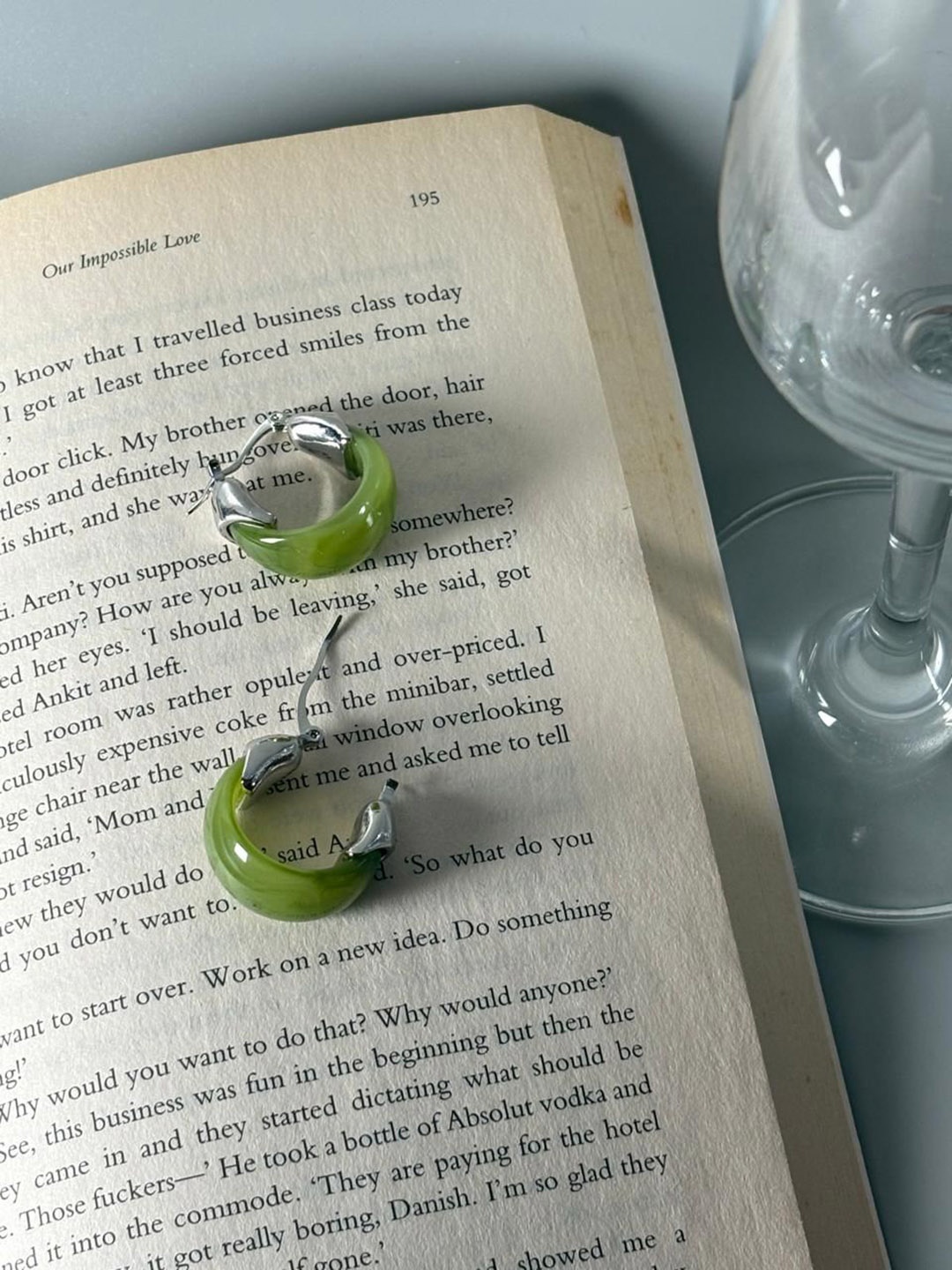 

Niska Contemporary Hoop Earrings, Green