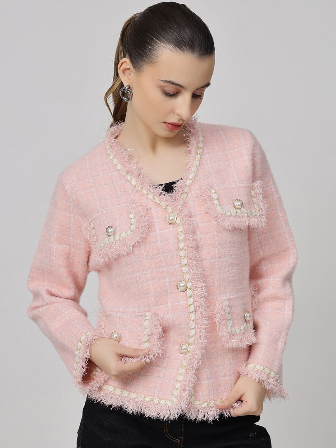 

Ziva Fashion Women Woolen Blazer, Pink