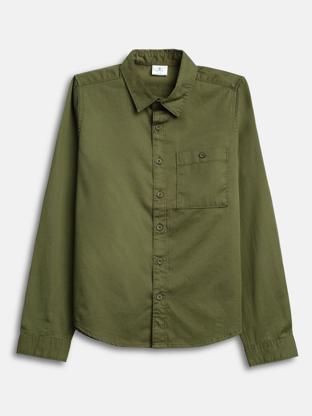 

LilPicks Boys Opaque Casual Shirt, Olive