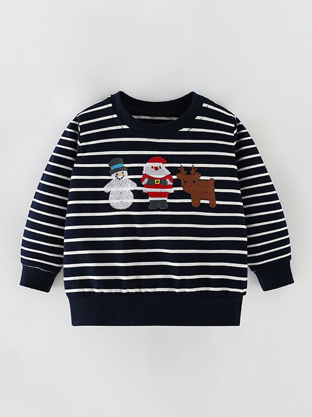 

LULU & SKY Boys Striped Sweatshirt, Black