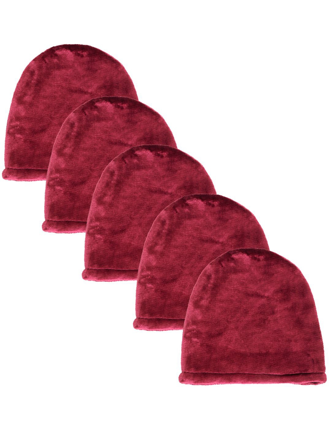 

KLOTTHE Men Pack Of 5 Woolen Beanie Cap, Red