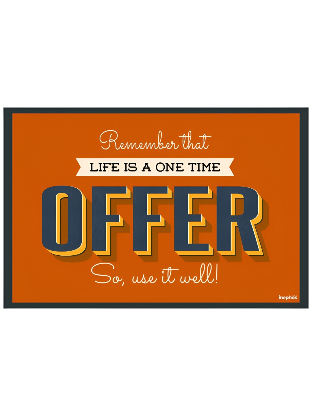 

Inephos Orange Colored & Blue Typography Printed Wall Poster