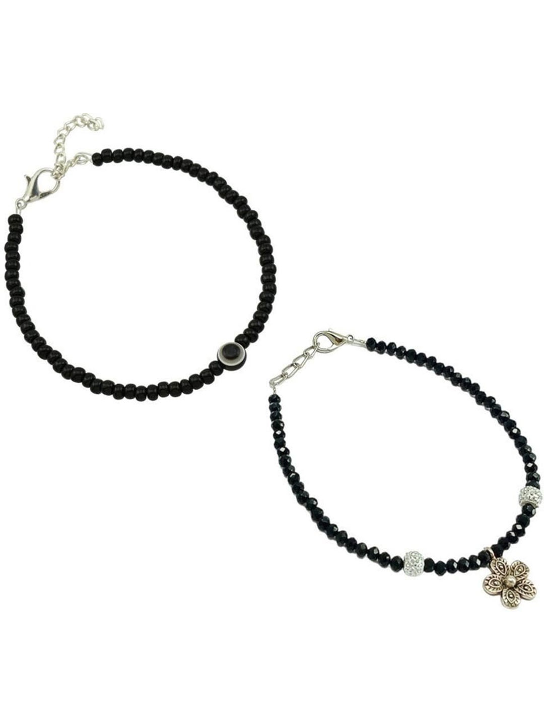 

HIGH TRENDZ 2Pc Oxidised Anklet, Black