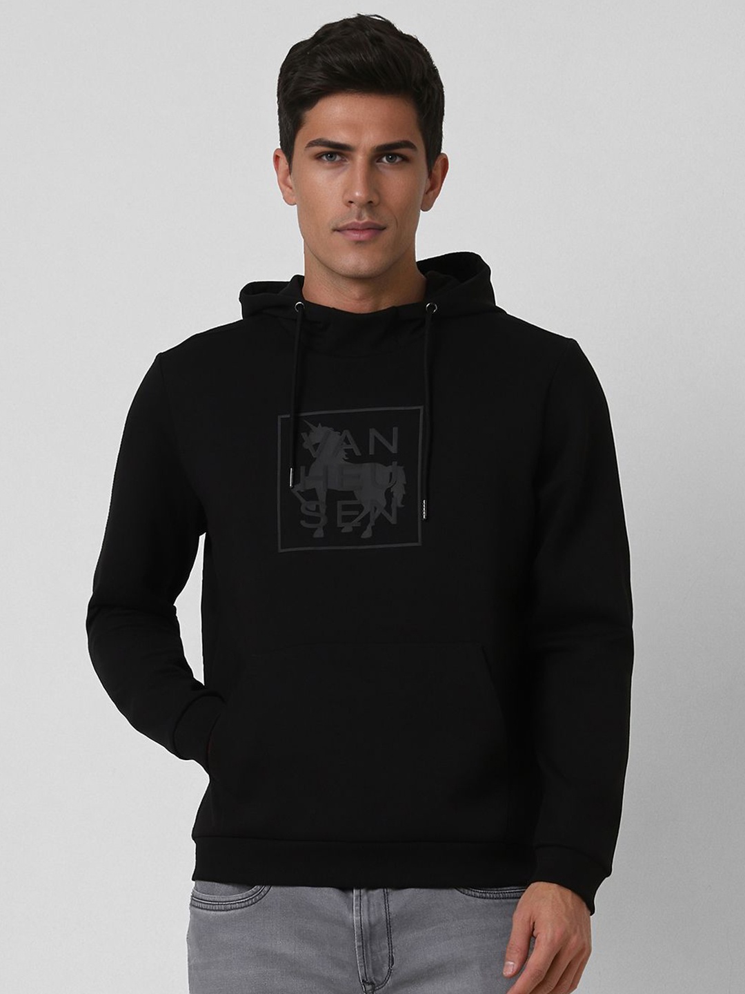 

Van Heusen Sport Men Printed Hooded Sweatshirt, Black