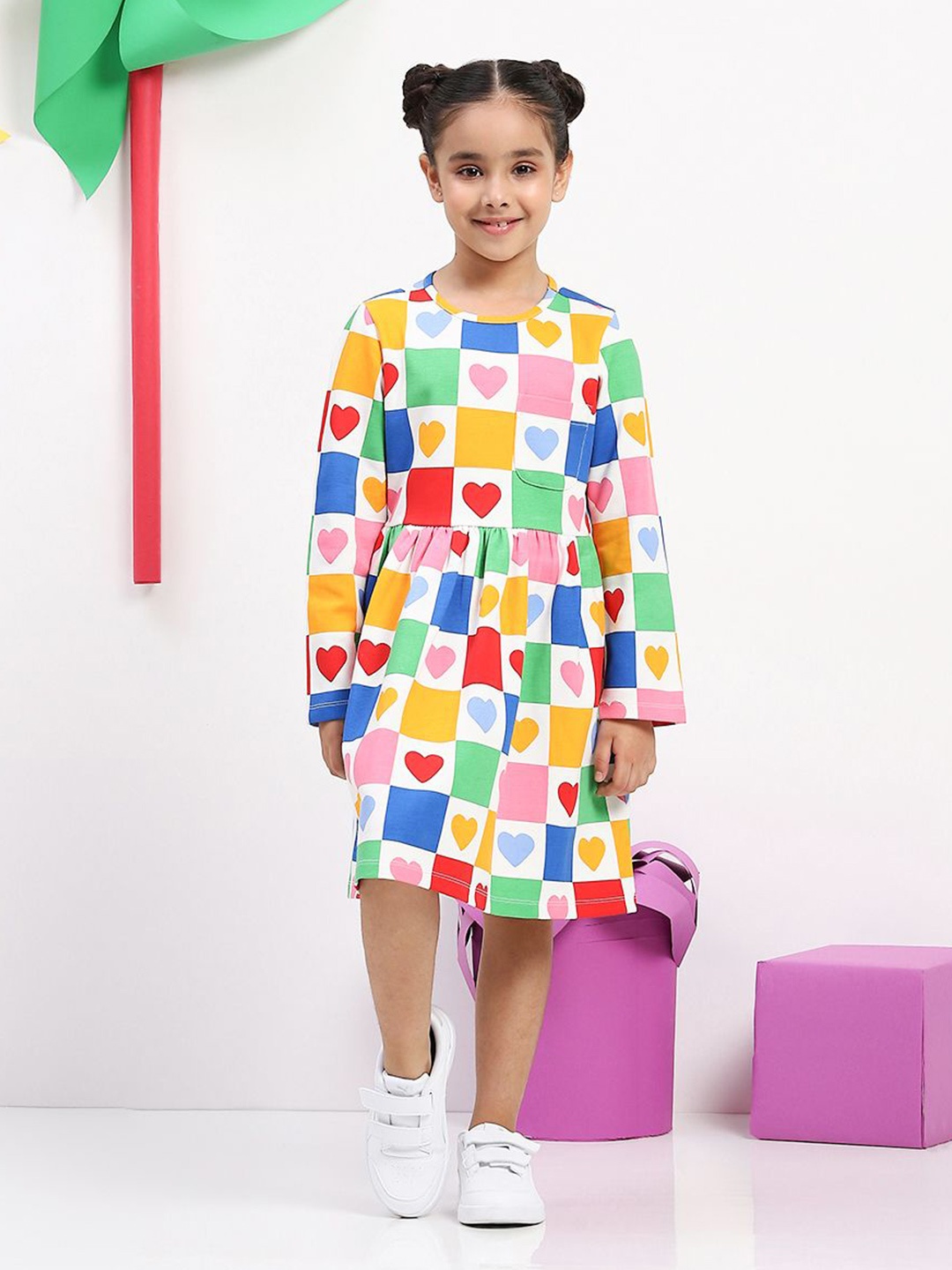 

SPUNKIES Print Fit & Flare Dress, Multi